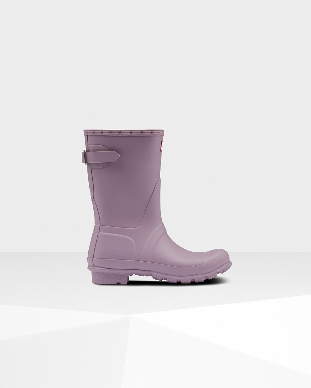 Womens Short Rain Boots - Hunter Original Back Adjustable (30HABCYEV) - Purple